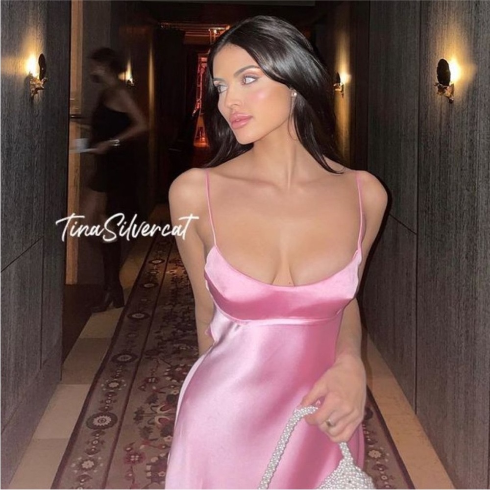 Satin Dress Bloggers Favorite Satin gown S Pink
